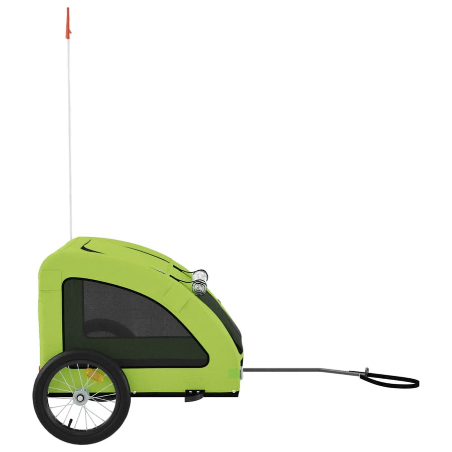 Hondenfietstrailer oxford stof en ijzer groen 125 x 63 x 66 cm Groen