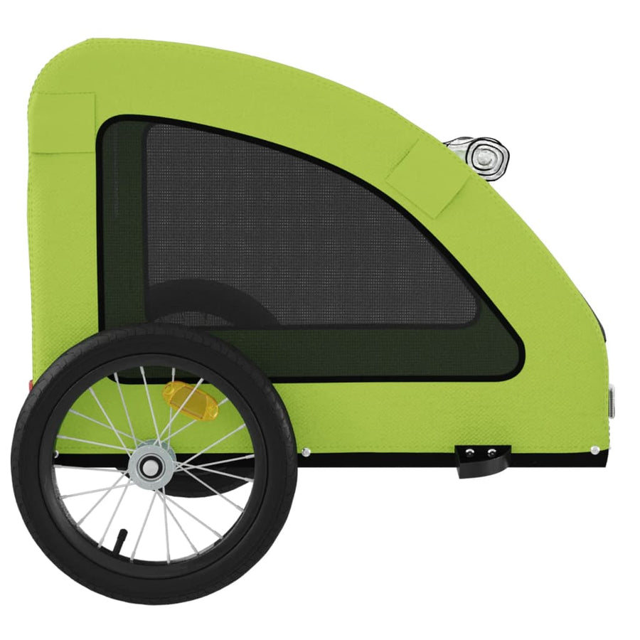 Hondenfietstrailer oxford stof en ijzer groen 125 x 63 x 66 cm Groen