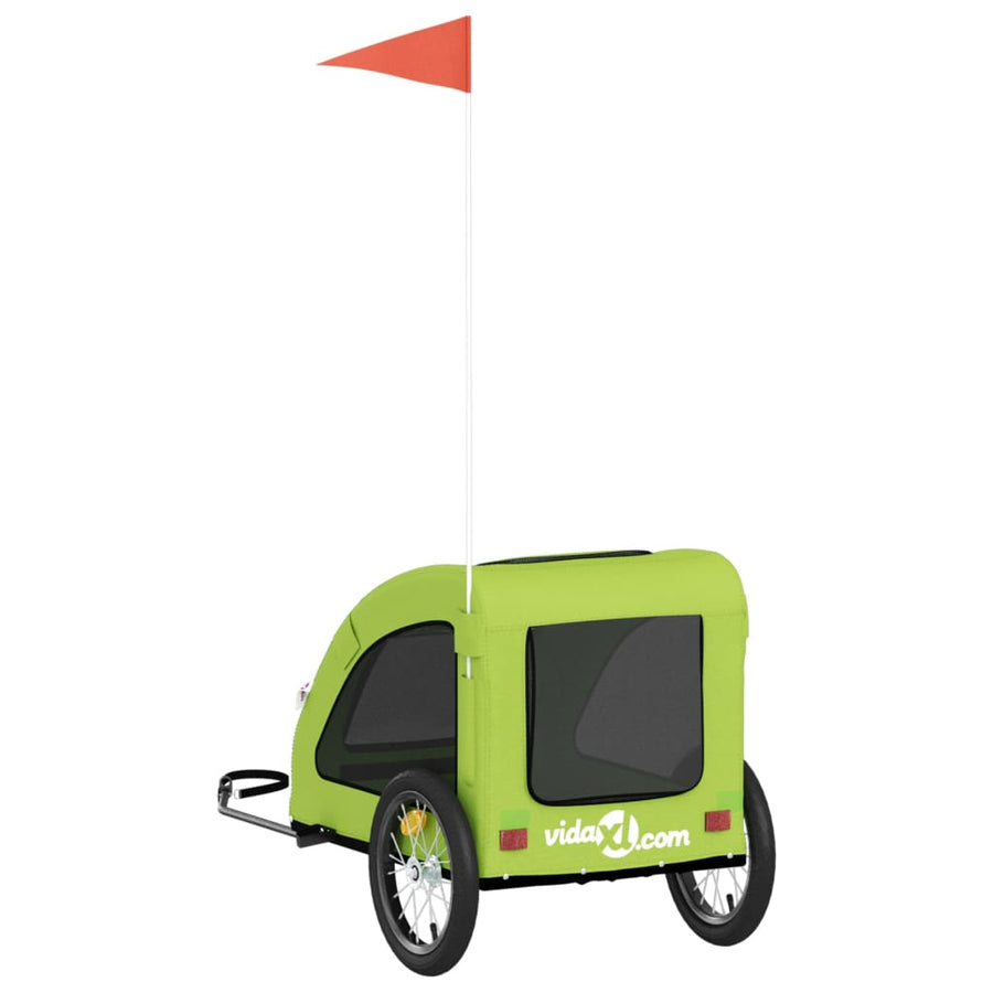 Hondenfietstrailer oxford stof en ijzer groen 125 x 63 x 66 cm Groen