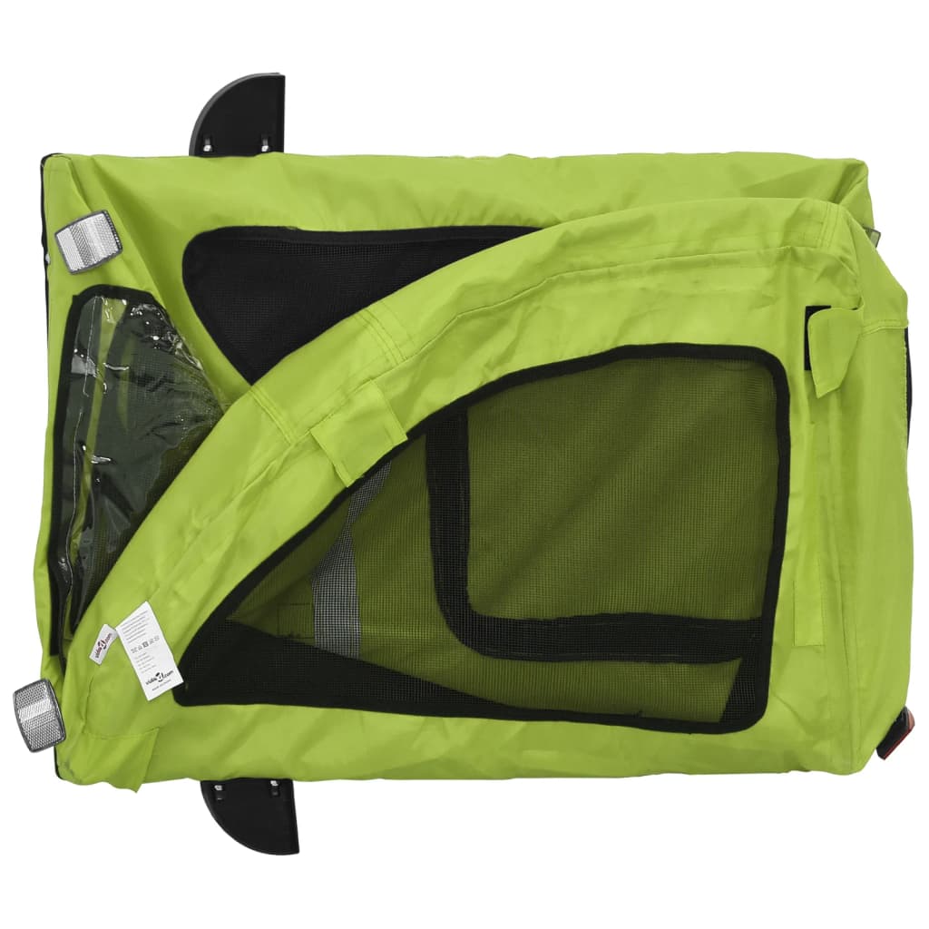 Hondenfietstrailer oxford stof en ijzer groen 125 x 63 x 66 cm Groen