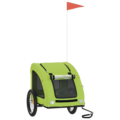 Hondenfietstrailer oxford stof en ijzer groen