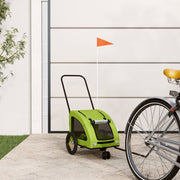 Hondenfietstrailer 125x52x53 cm groen oxford stof