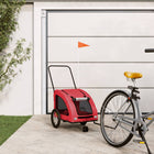 Dog bike trailer Oxford fabric and iron red