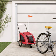 Hondenfietstrailer 63x124x66 cm rood
