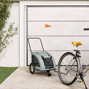 Hondenfietstrailer 63.5x124.5x66 cm grijs oxfordstof