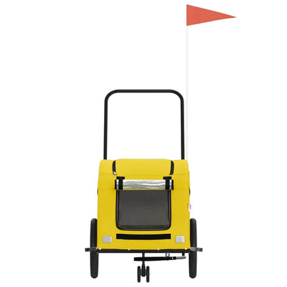 Hondenfietstrailer oxford stof en ijzer geel