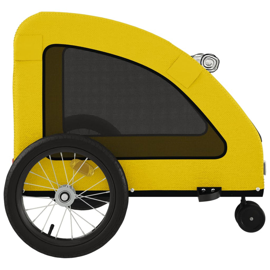 Hondenfietstrailer oxford stof en ijzer geel