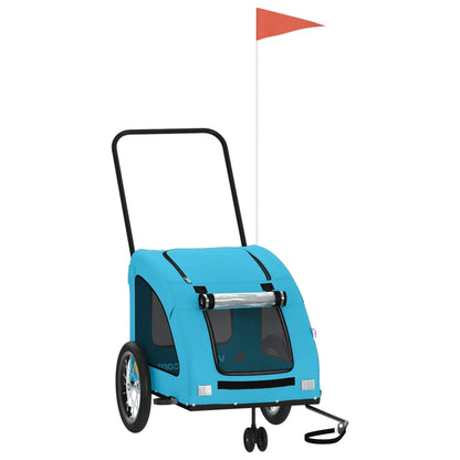 Hondenfietstrailer oxford stof en ijzer blauw