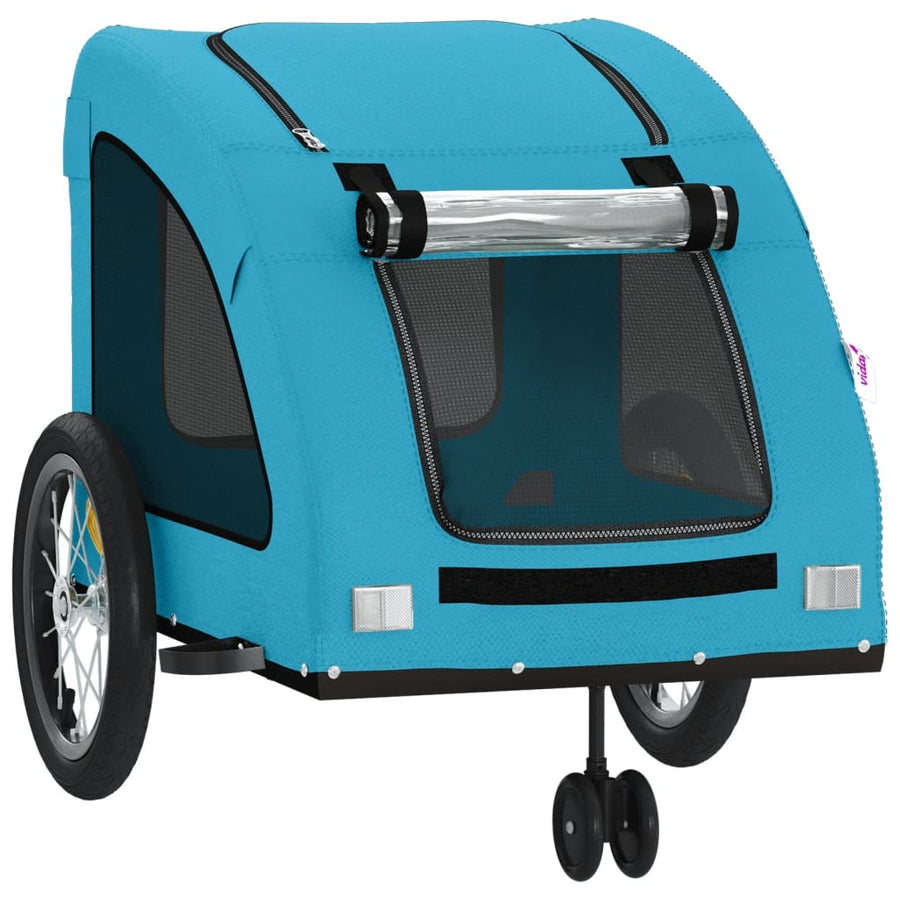Hondenfietstrailer oxford stof en ijzer blauw
