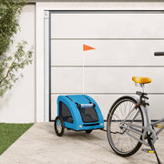Hondenfietstrailer 63x124x66 cm blauw