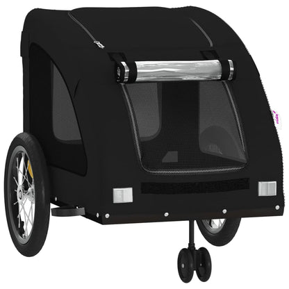 Hondenfietstrailer oxford stof en ijzer zwart