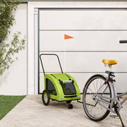 Hondenfietstrailer 63x124x66 cm groen