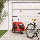 Hondenfietstrailer 137x68x72 cm oranje grijs