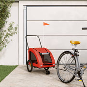 Hondenfietstrailer 137x68x72 cm oranje grijs