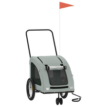 Hondenfietstrailer oxford stof en ijzer grijs