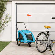 Hondenfietstrailer 137x68x72 cm blauw