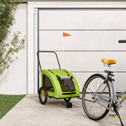 Hondenfietstrailer 137x68x72 cm groen oxfordstof