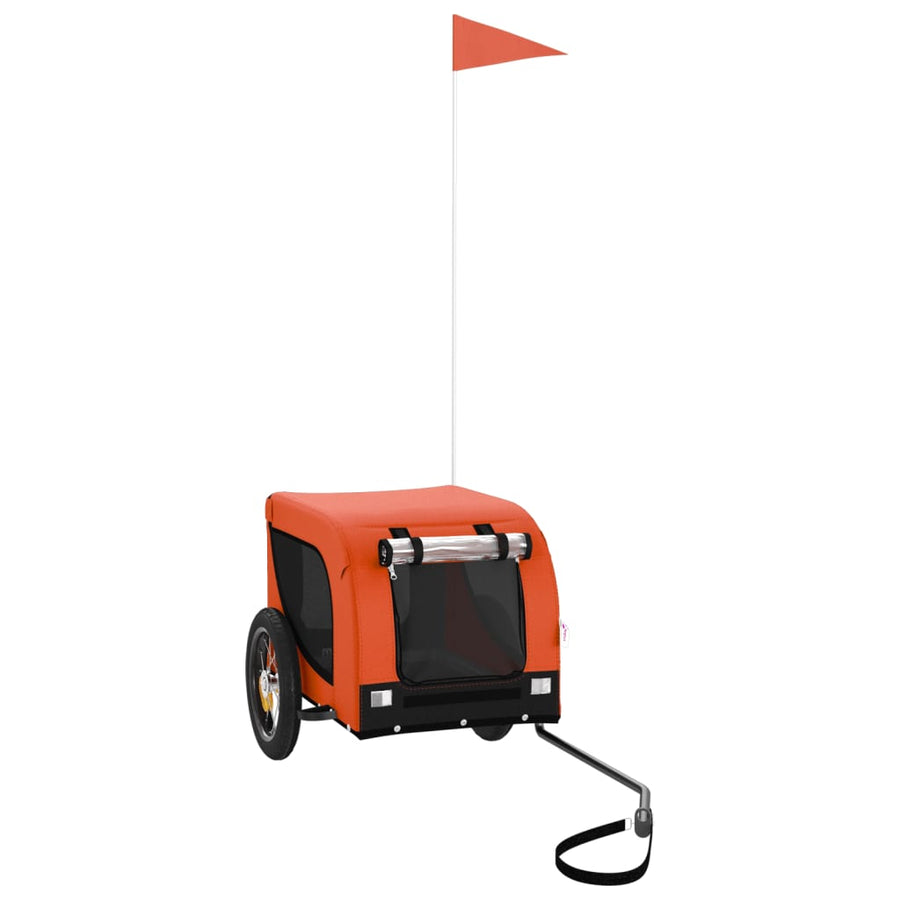 Hondenfietstrailer Oxford Stof En Ijzer Oranje En Zwart 124 x 53 x 53 cm orange
