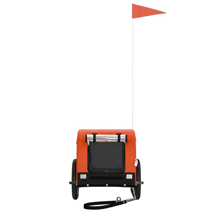 Hondenfietstrailer Oxford Stof En Ijzer Oranje En Zwart 124 x 53 x 53 cm orange