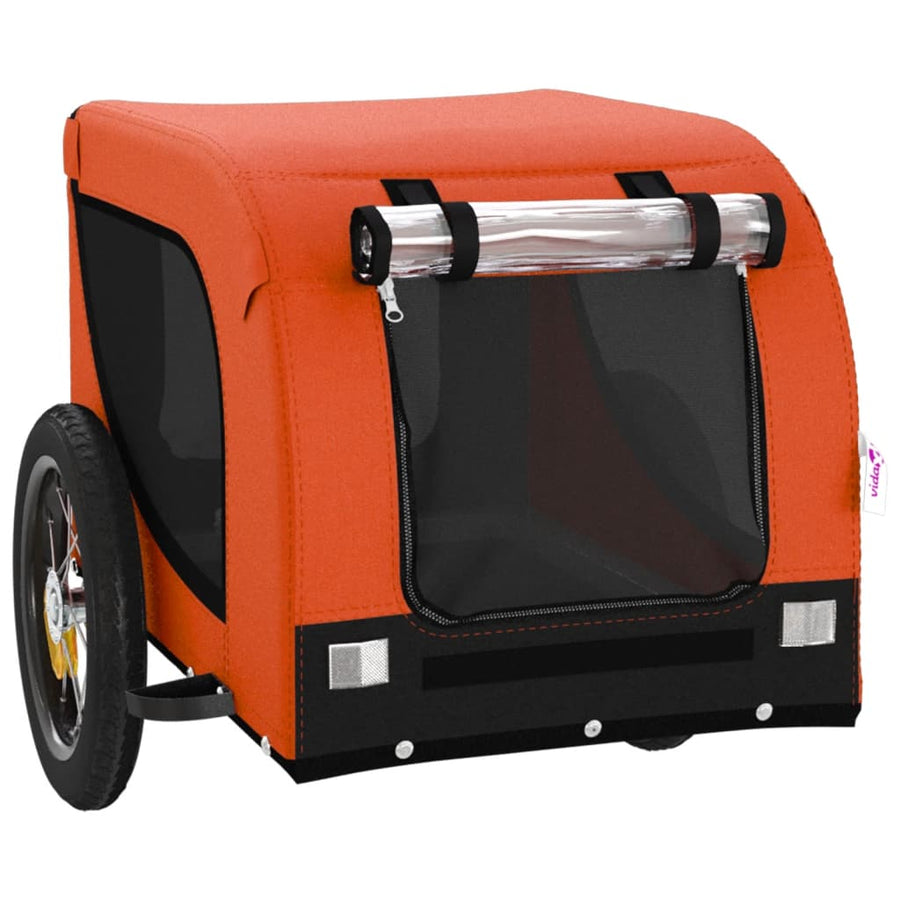 Hondenfietstrailer Oxford Stof En Ijzer Oranje En Zwart 124 x 53 x 53 cm orange