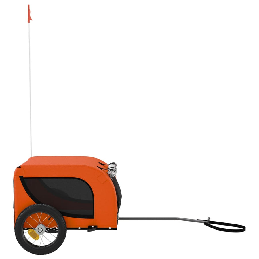 Hondenfietstrailer Oxford Stof En Ijzer Oranje En Zwart 124 x 53 x 53 cm orange