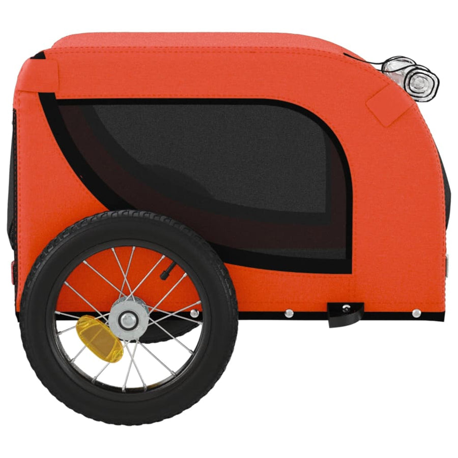 Hondenfietstrailer Oxford Stof En Ijzer Oranje En Zwart 124 x 53 x 53 cm orange