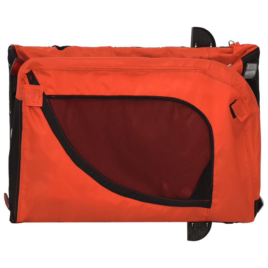 Hondenfietstrailer Oxford Stof En Ijzer Oranje En Zwart 124 x 53 x 53 cm orange