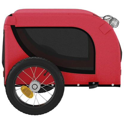 Hondenfietstrailer Oxford Stof En Ijzer En Zwart 124 x 53 x 53 cm Rood