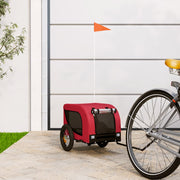 Hondenfietstrailer 124x53x53 cm rood zwart