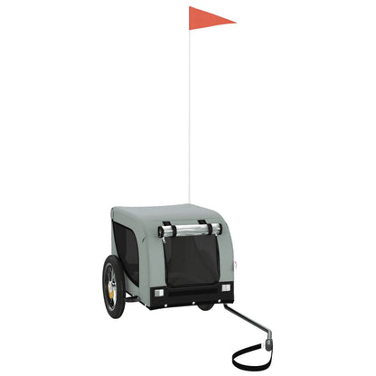 Hondenfietstrailer Oxford Stof En Ijzer En Zwart 124 x 53 x 53 cm Grijs