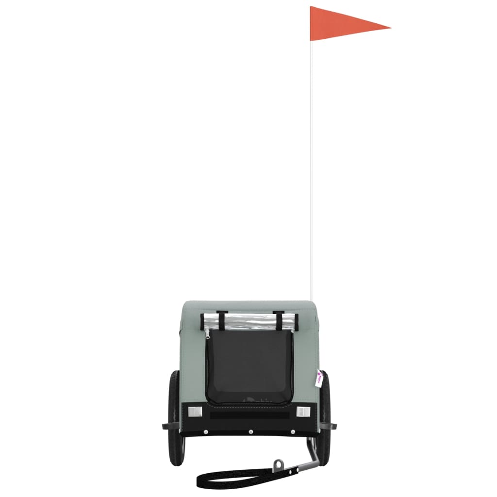 Hondenfietstrailer Oxford Stof En Ijzer En Zwart 124 x 53 x 53 cm Grijs