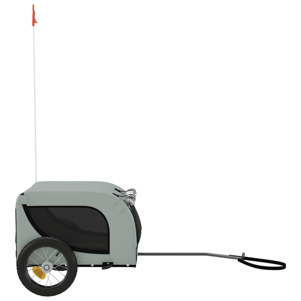 Hondenfietstrailer Oxford Stof En Ijzer En Zwart 124 x 53 x 53 cm Grijs