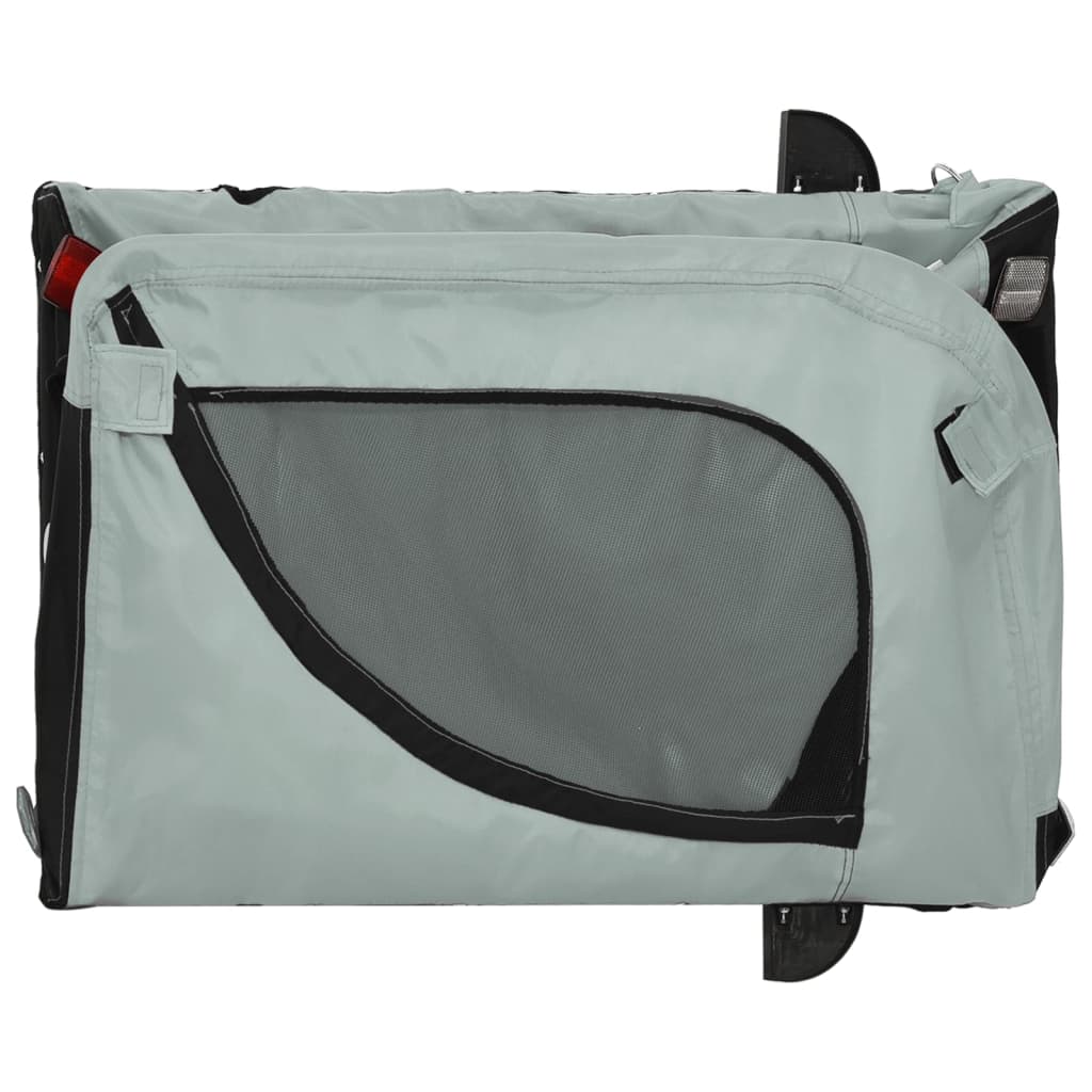 Hondenfietstrailer Oxford Stof En Ijzer En Zwart 124 x 53 x 53 cm Grijs