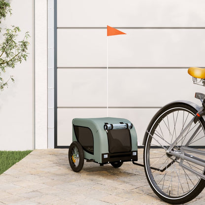 Hondenfietstrailer Oxford Stof En Ijzer En Zwart 124 x 53 x 53 cm Grijs