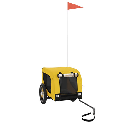 Hondenfietstrailer Oxford Stof En Ijzer En Zwart 124 x 53 x 53 cm Geel