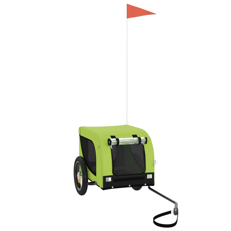 Hondenfietstrailer Oxford Stof En Ijzer En Zwart 124 x 53 x 53 cm Groen