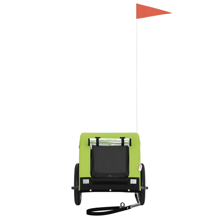Hondenfietstrailer Oxford Stof En Ijzer En Zwart 124 x 53 x 53 cm Groen