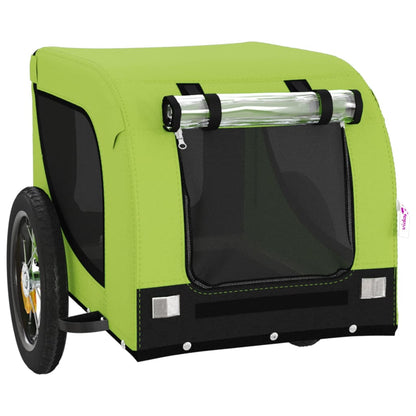 Hondenfietstrailer Oxford Stof En Ijzer En Zwart 124 x 53 x 53 cm Groen