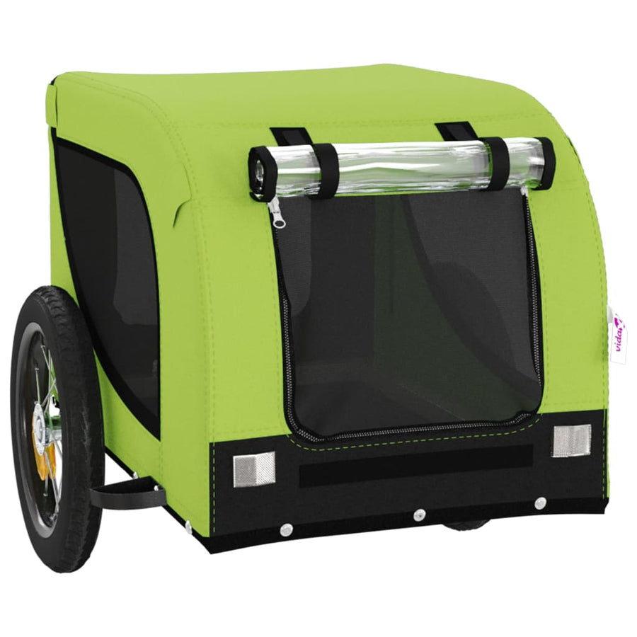 Hondenfietstrailer Oxford Stof En Ijzer En Zwart 124 x 53 x 53 cm Groen