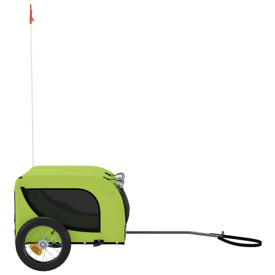 Hondenfietstrailer Oxford Stof En Ijzer En Zwart 124 x 53 x 53 cm Groen
