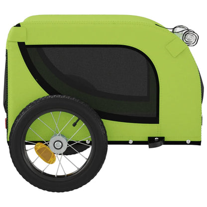 Hondenfietstrailer Oxford Stof En Ijzer En Zwart 124 x 53 x 53 cm Groen