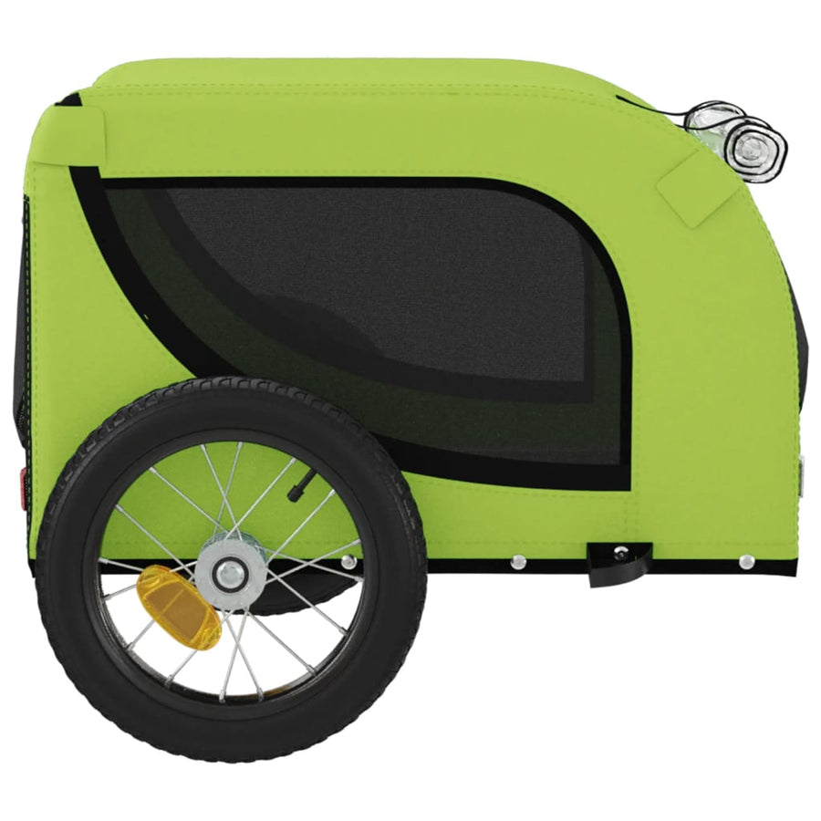 Hondenfietstrailer Oxford Stof En Ijzer En Zwart 124 x 53 x 53 cm Groen