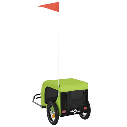 Hondenfietstrailer Oxford Stof En Ijzer En Zwart 124 x 53 x 53 cm Groen