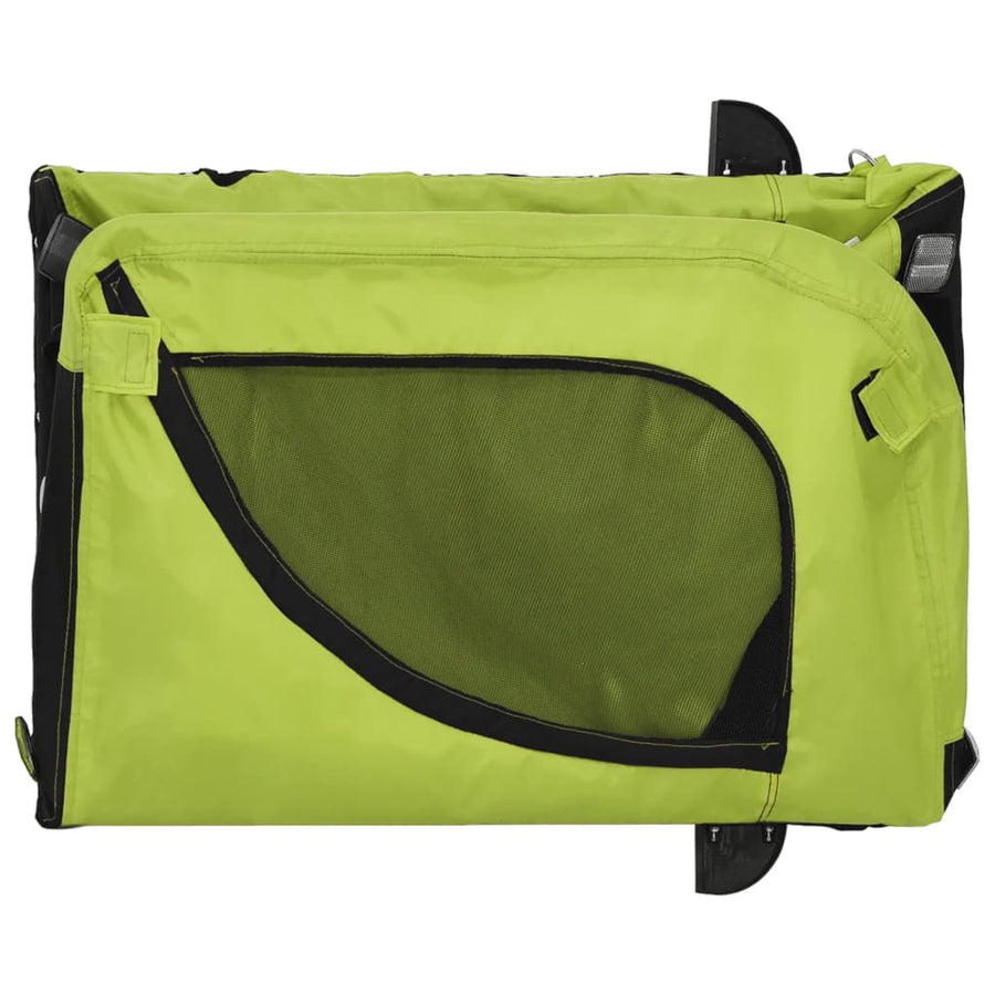 Hondenfietstrailer Oxford Stof En Ijzer En Zwart 124 x 53 x 53 cm Groen