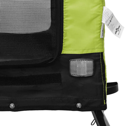 Hondenfietstrailer Oxford Stof En Ijzer En Zwart 124 x 53 x 53 cm Groen