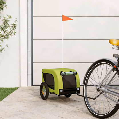 Hondenfietstrailer Oxford Stof En Ijzer En Zwart 124 x 53 x 53 cm Groen