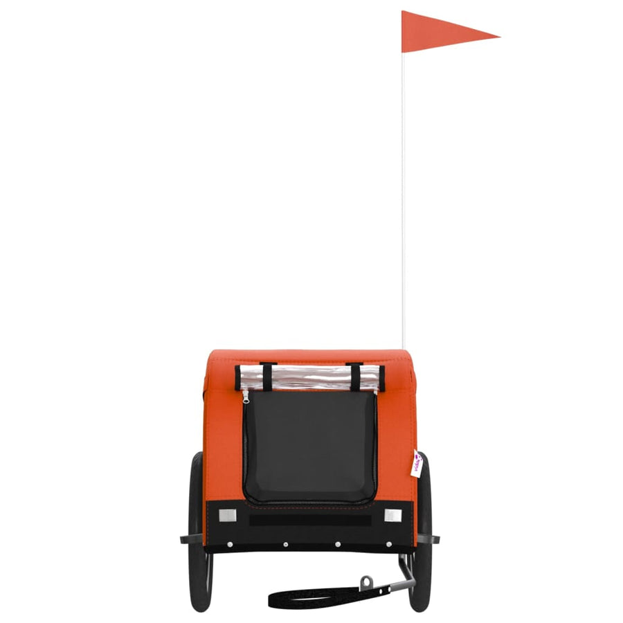 Hondenfietstrailer Oxford Stof En Ijzer Oranje En Zwart 124 x 65 x 66 cm orange