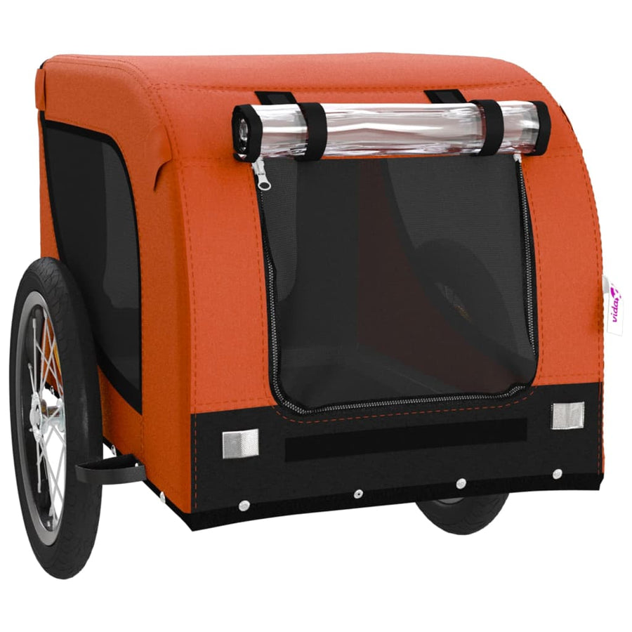 Hondenfietstrailer Oxford Stof En Ijzer Oranje En Zwart 124 x 65 x 66 cm orange