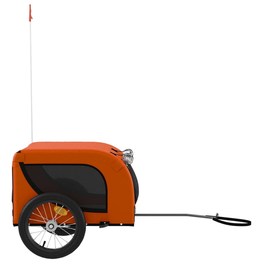 Hondenfietstrailer Oxford Stof En Ijzer Oranje En Zwart 124 x 65 x 66 cm orange