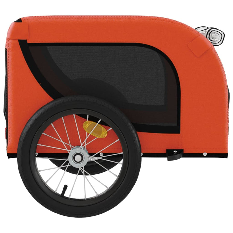 Hondenfietstrailer Oxford Stof En Ijzer Oranje En Zwart 124 x 65 x 66 cm orange